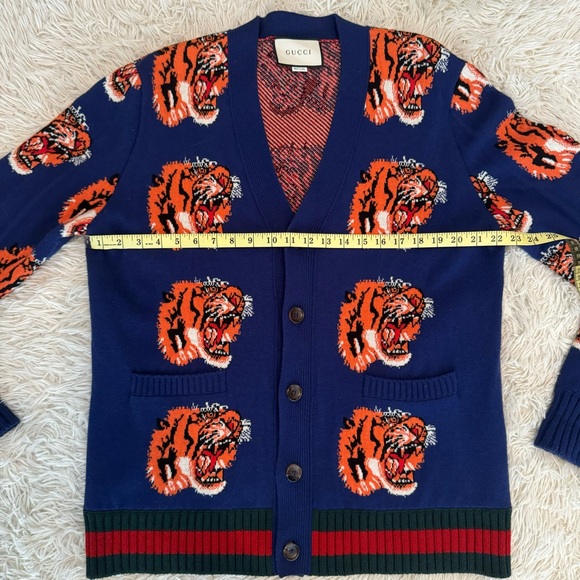 Gucci Wool Bengal Tiger Cardigan - Blue - XL - Picture 8 of 8
